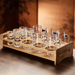 青苹果白酒杯子分酒器一口小酒杯shot杯白酒家用二两酒具酒盅套装