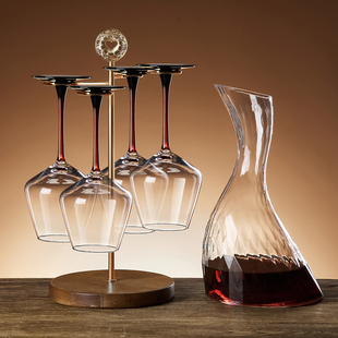 轻奢高档红酒杯套装 高级感家用水晶玻璃醒酒器大肚高脚葡萄酒杯子