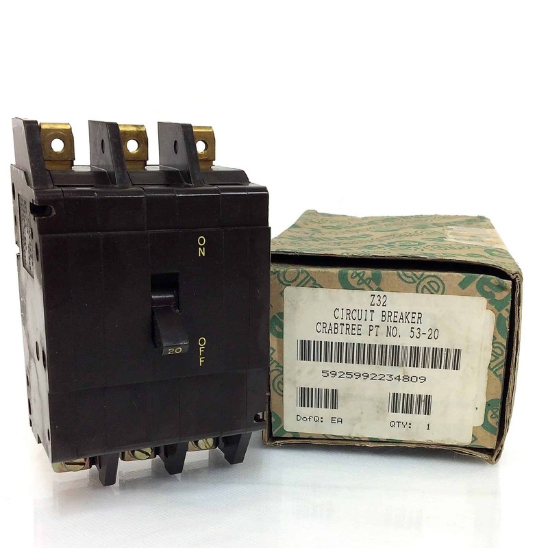 Z32 Circuit Breaker 53/20 Crabtree 3P 20A C50-20A