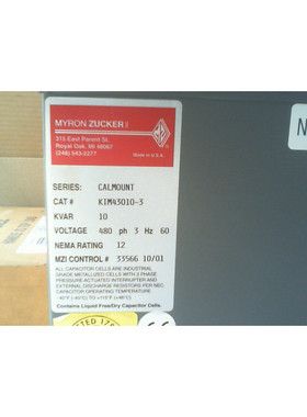 MYRON ZUCKER KIM43010-3 Calmount Serie Poder Factor Correcci