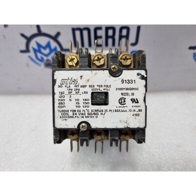Contattore Mars 91331 Modello 98 Bobina 24 VAC 50/60Hz