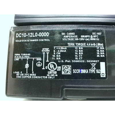 WATLOW DC10 12L0 0000 Din a Mite 55A Potencia Controlador 12