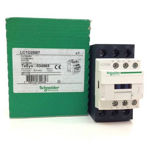 Contactor LC1D25B7 Schneider 24VAC 11kW 034965 LC1D25-B7