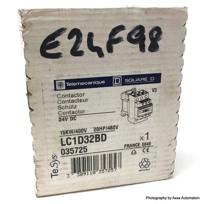 Contactor LC1D32BD Telemecanique 15kW 24VDC 035725 LC1D32-BD