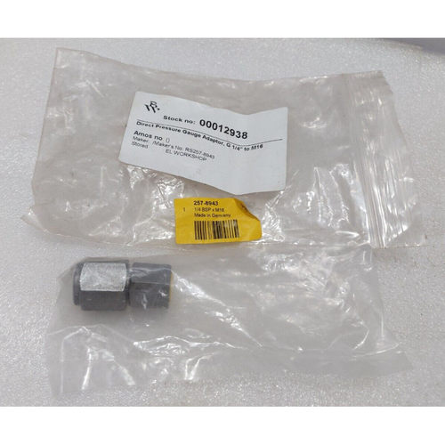 RS 257-8943 1/4 Bsp x M16 Direct Pressure Gauge Adaptor