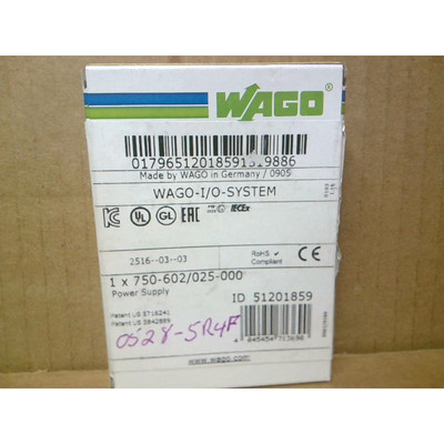 Wago 750-602/025-000 Fuente De Alimentación 24VDC - Nueva E