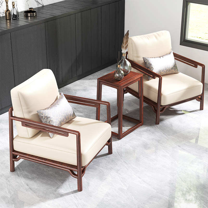 软垫软背椅子新中式椅子花梨木刺猬紫檀极简风家具整装可定制