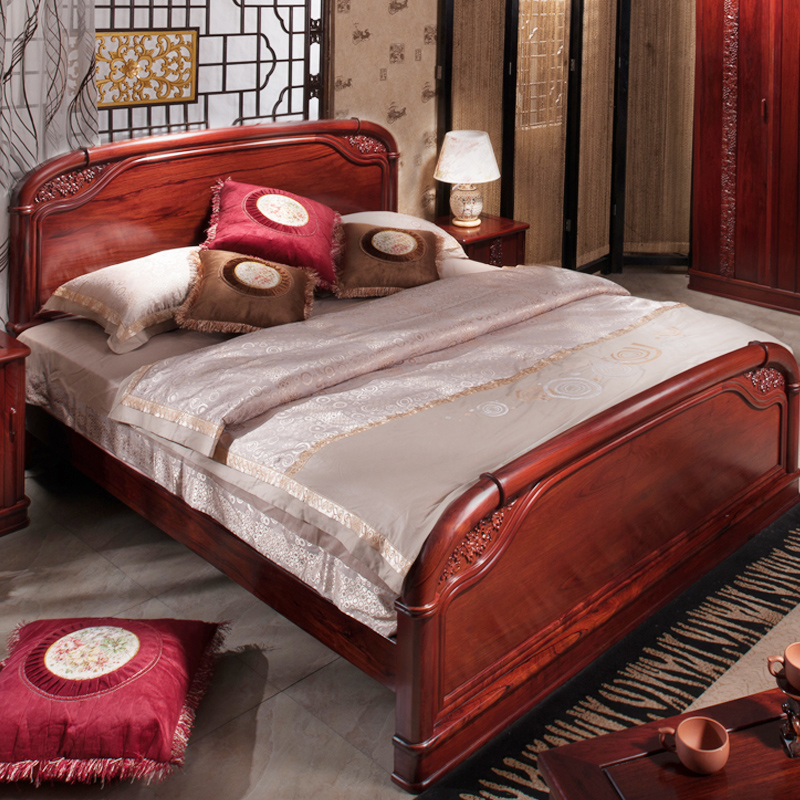 明清新中式古典仿古红木家具酸枝木花梨木实木大床衣柜卧室卧房套