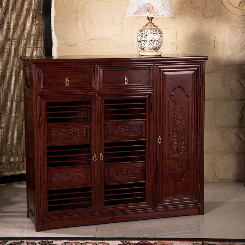 明清新中式风酸枝木餐边储物柜