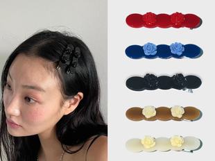 usite同款韩国小众醋酸玫瑰花花发夹23新款女士发夹高级感边夹