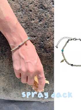 银色沙滩海螺串珠手链小众