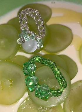 ins买2送1超美猫眼玉石编织戒指