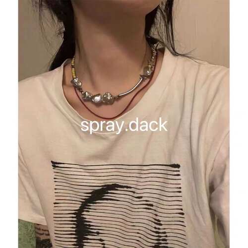 sage不规则珍珠星星项链
