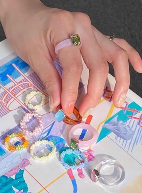 买二送一ylyl新款配色小珠戒指