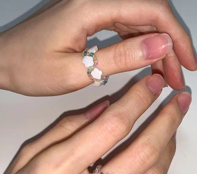 SWINGSET贝壳母贝泫雅风戒指