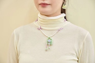 22/ss自制嗲嗲缎带ins串珠包包造型珍珠项链swing同款颈链礼物