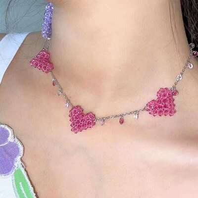 张元英同款爱心水晶项链