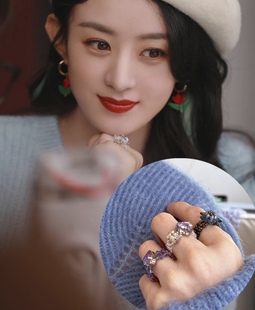 spray.dack 进口钻swingset赵丽颖同款韩国ins小众手工爱心戒指