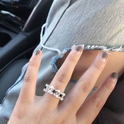 买2送1！ylyl戒指亮晶晶的排珠拼色奇妙花戒指编织戒指指环