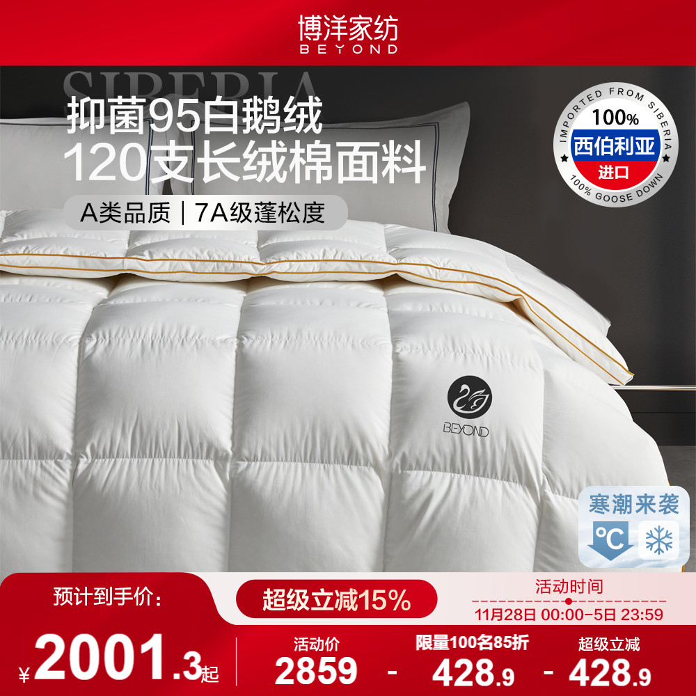 博洋120支匈牙利95白鹅绒冬被