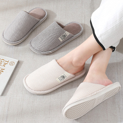 家居地板防滑毛绒包跟四季棉拖鞋