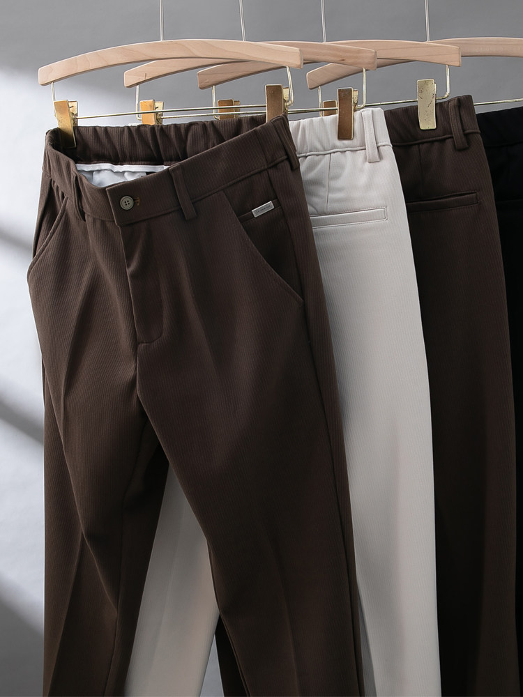 2025新款男士直筒毛呢西裤秋冬季九分裤男生休闲裤子轻商务高级感