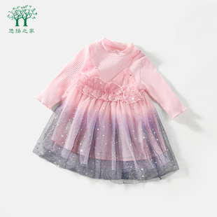 公主裙 中小童春秋长袖 2021婴儿新款 女宝宝连衣裙儿童纱纱裙子秋装