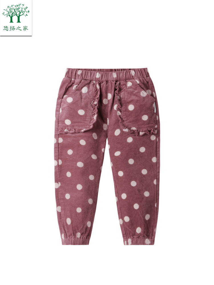 新款女童灯芯绒裤秋季女小童裤子