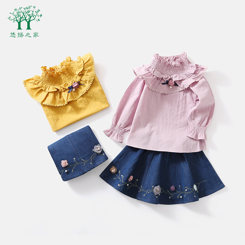 特价女宝宝套装纯棉秋季新款半身裙秋天婴儿衣服儿童两件套春秋款