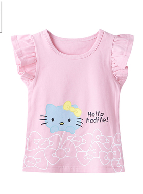 2018新款夏装女宝宝短袖上衣婴儿T恤一二3三4两5岁女童儿童打底衫