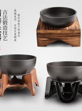 韩式石锅拌饭石锅铸铁碗铁板烧碗生铁碗日韩料理铁饭碗拌饭专用锅