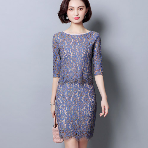 浪漫姐妹2026春夏季新款蕾丝两件套装修身时尚小清新显瘦连衣裙女