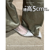 法式 隐形内增高5CM铆钉尖头单鞋 女2025新款 不累脚 温柔绝美瓢鞋