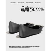浅口通勤玛丽珍单鞋 不累脚 隐形内增高气质水钻方扣2025春夏季 女