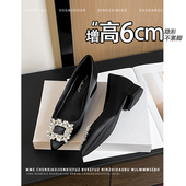 2026早春小个子一脚蹬浅口单鞋 不累脚 隐形内增高6CM玛丽珍鞋 女
