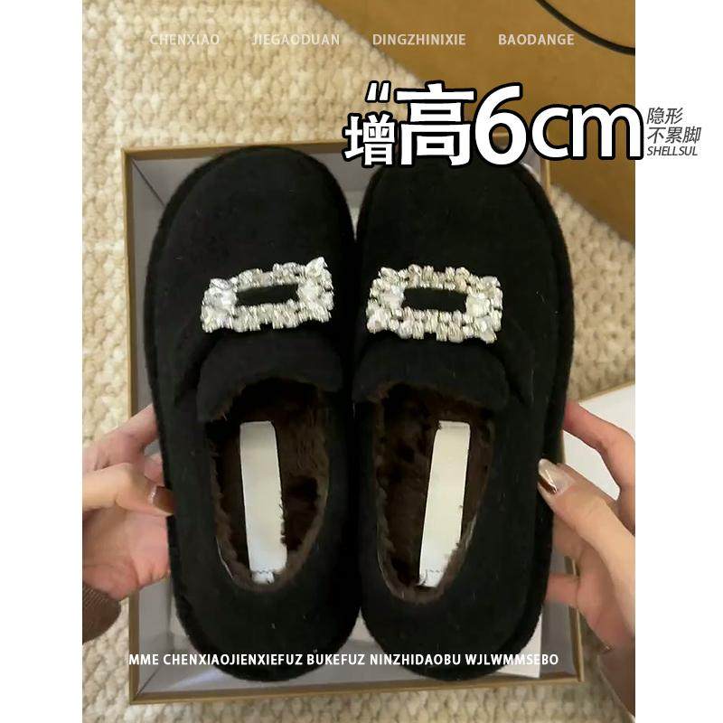 不累脚！2025秋冬款水晶钻毛绒绒内增高勃肯鞋日常休闲一脚蹬女鞋,女鞋,勃肯鞋/软木鞋,淘宝优惠券,粉丝福利购,淘宝优惠卷