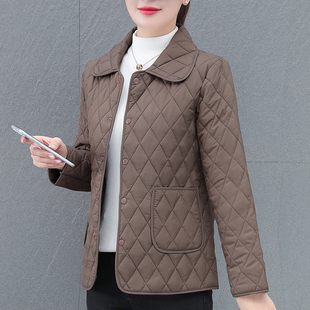 短款 妈妈装 外套小棉袄 棉衣棉服女早春菱格夹棉轻薄2025新款 薄款