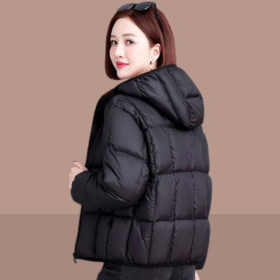 白鸭绒羽绒服女款冬季短款2025新款爆款小个子加厚妈妈装防寒外套