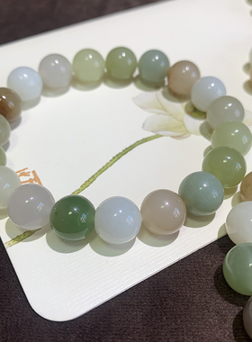 天然和田玉多宝圆珠手串