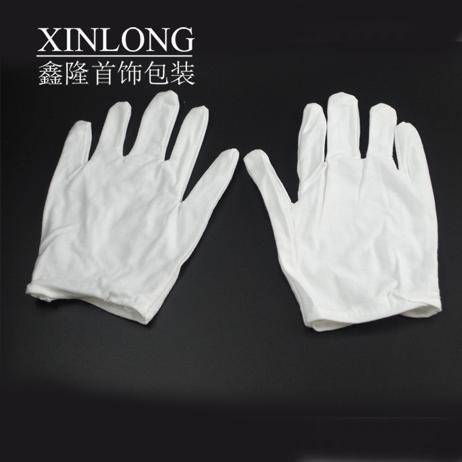 航图纯棉白手套薄礼仪全棉工作接待文玩盘珠阅兵保安表演劳保手套