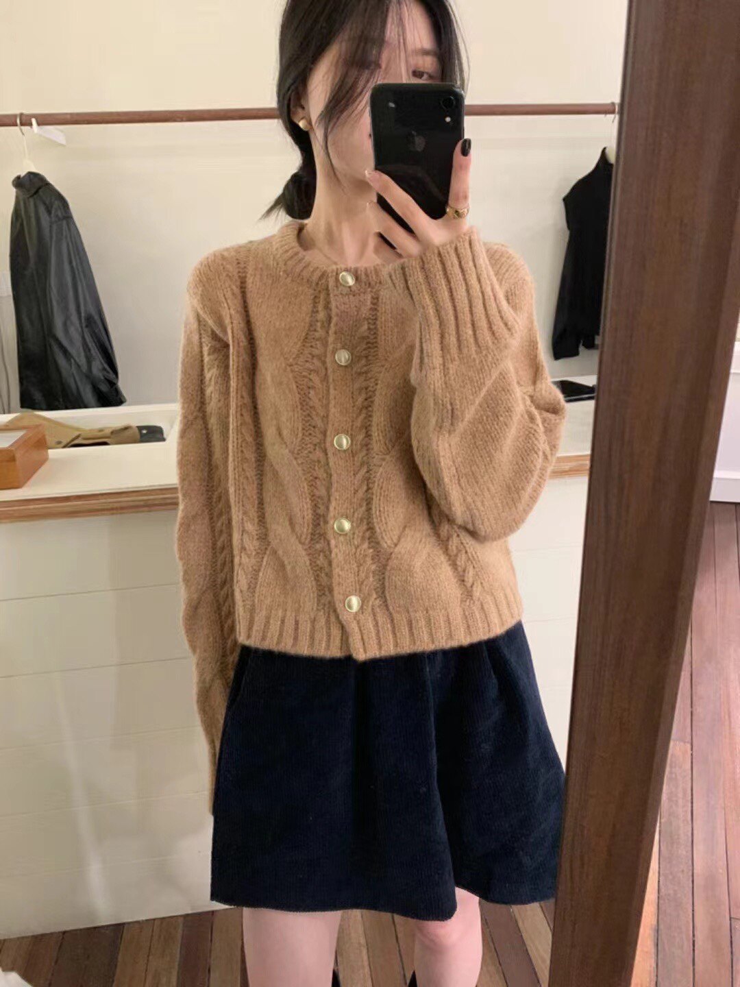 韩版羊毛麻花气质毛衣外套女秋冬2023新款小个子短款打底针织开衫
