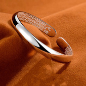 银手镯妈妈款 9999纯银心经贵妃镯开口足银镯子女素圈妈妈生日礼物