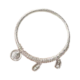 足银9999黄财神盘缠银手镯女新中式闭环银手环吉言纯银镯子生日礼