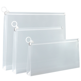 杰利透明文件袋小学生中考考试专用袋子大容量拉链式手提塑料文具袋准考证保护套收纳袋公务员防水拉边袋定制