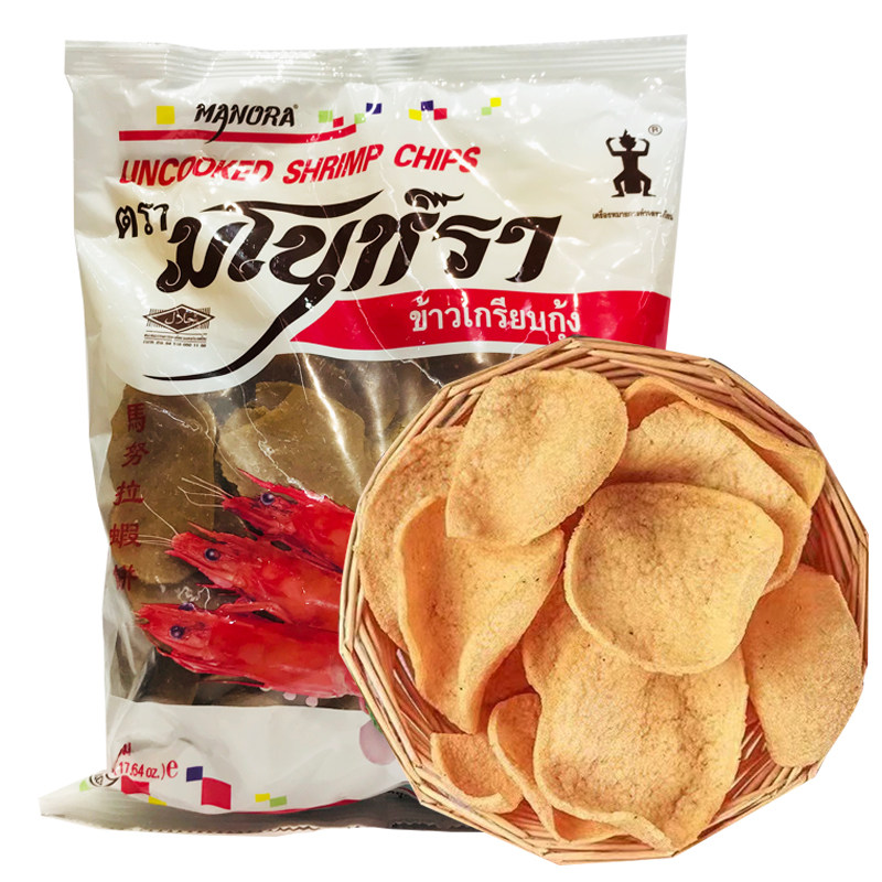 泰国马努拉宋卡虾片500g常温袋装黑胡椒龙虾片油炸木薯片多省包邮