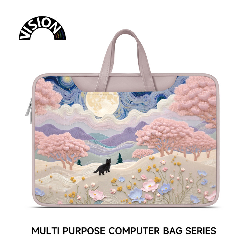 唯鑫V-SION可爱小猫笔记本重磅电脑包适用于苹果macbook15点6寸手提包小新华为matebook联想女14内胆包