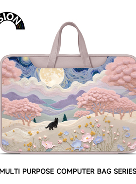 唯鑫V-SION可爱小猫笔记本重磅电脑包适用于苹果macbook15点6寸手提包小新华为matebook联想女14内胆包
