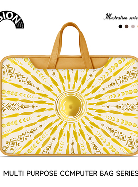 V-SION个性百搭黄色笔记本重磅电脑包适用于苹果macbook15点6寸手提包小新air13华为matebook联想女14内胆包