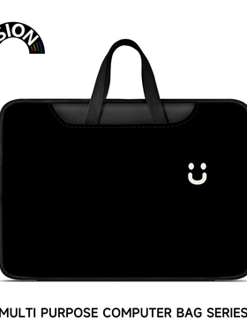 VISION原创插画简约笑脸笔记本重磅电脑包手提适用苹果macbook15点6寸小新air13华为matebook联想女14内胆包