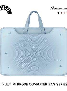 唯鑫V-SION蓝色纹理笔记本重磅电脑包适用于苹果macbook15点6寸手提包小新华为matebook联想女14内胆包